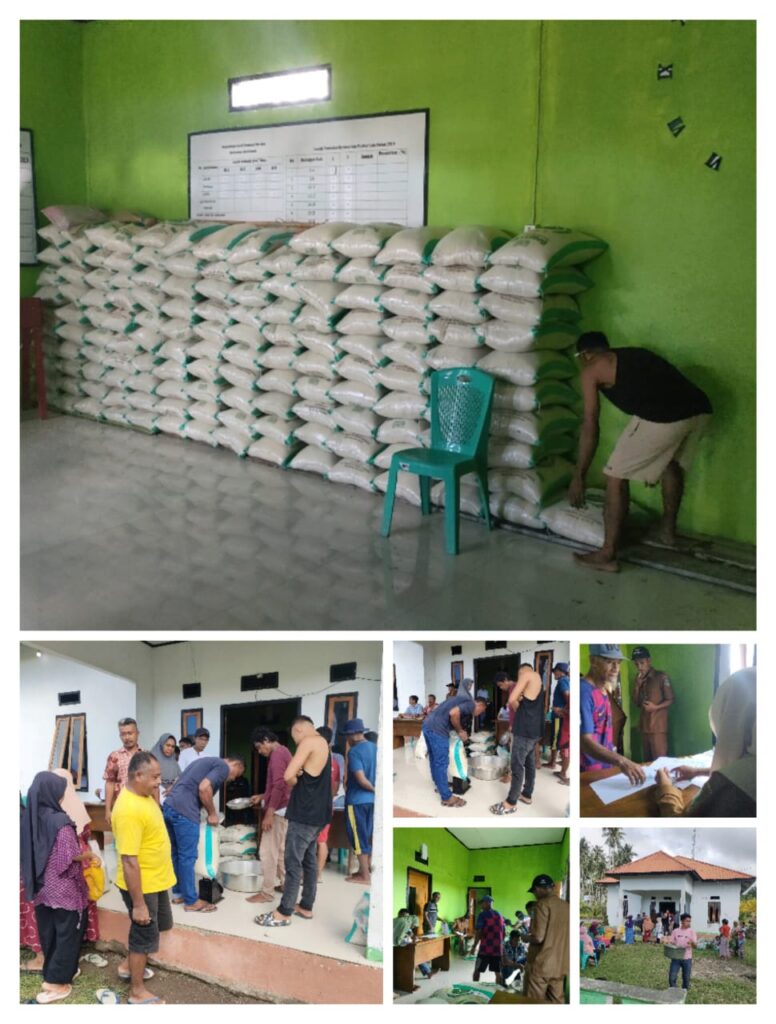 Pemdes Liaro Salurkan Bantuan Beras Untuk 400 Kepala Keluarga