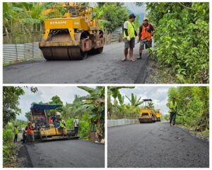 Erangan Masyarakat Terjawab, Jalan Hotmix di Pulau Obi Mulai Dibangun Bupati Bassam