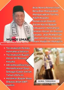 Terima Kasih Kepada Bupati Bassam Kasuba, Imam Masjid Al-Muhajirin Desa Pelita Diumrahkan