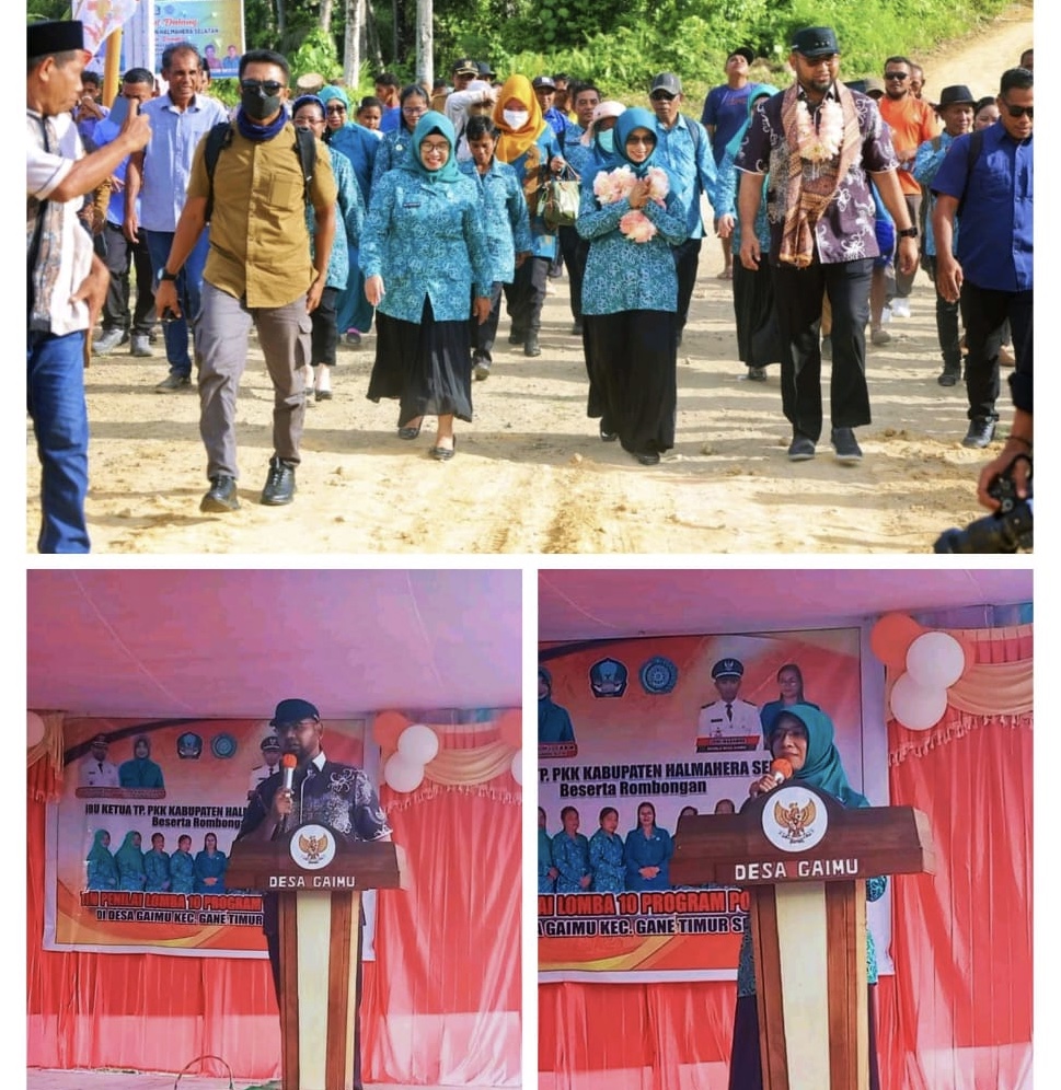 Bersama Ketua TP PKK, Bupati Halsel Kunjungi Desa Gaimu Gane Timur Selatan