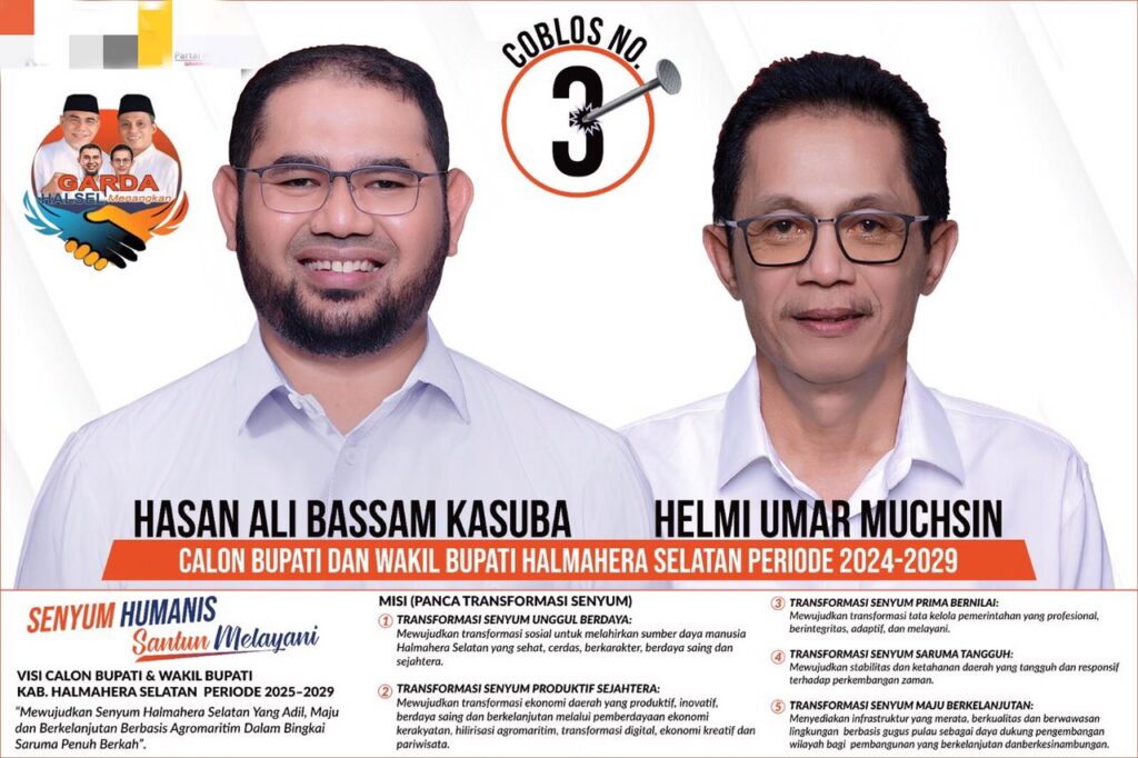 Senyum Humanis Santun Melayani, Berikut Visi dan Misi Paslon Bupati Halsel Nomor 3 Bassam-Helmi