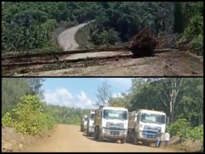 Masyarakat Subaim Tutup Akses Jalan Tani Akibat PT. Alam Raya Abadi Tidak Bayar Kompensasi