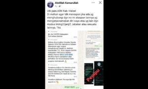 Hati-Hati Penipuan, Beredar Pesan WhatsApp Mengatasnamakan Kepala BKPPD Halsel