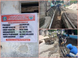 297 Meter Saluran Air di Desa Tawa Dibangun Dengan Dana Desa
