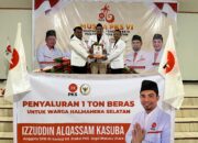 Bantu Warga, Izzuddin Alqassam Sumbang 1 Ton Beras ke PKS Halsel
