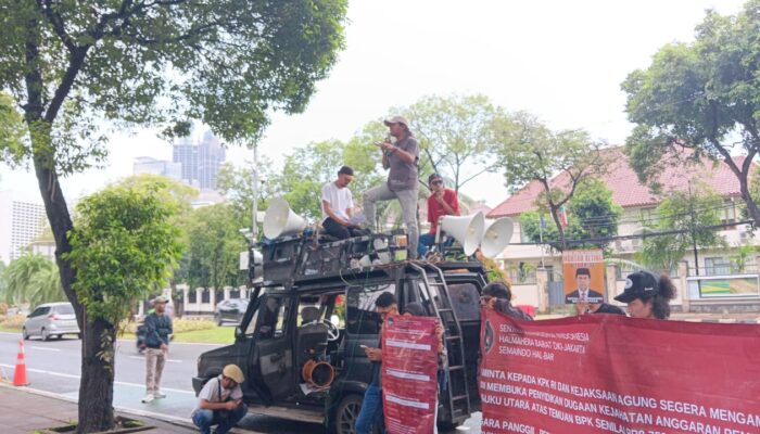 SEMAINDO Halbar Gelar Aksi Jilid II, Desak KPU, KPK dan Kejagung Usut Temuan BPK RI Rp.9,8 Miliar di KPU Malut