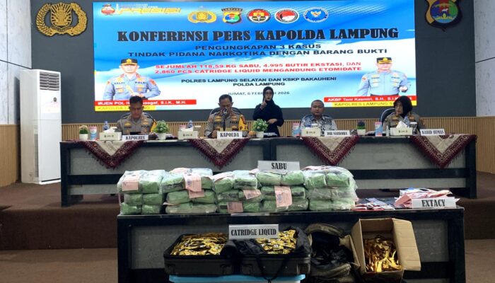 Polda Lampung Berhasil Ungkap Jaringan Peredaran Narkotika Lintas Provinsi