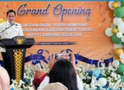 Hadiri Grand Opening Tien Oleh-oleh Lampung, Bupati Egi Ajak Masyarakat Jaga Kebersihan demi Kemajuan Daerah