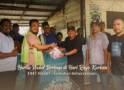 Harita Nickel dan Wartawan Halsel Tebar Kepedulian Idul Adha, Dua Sapi Kurban Diserahkan ke Ponpes Panambuang